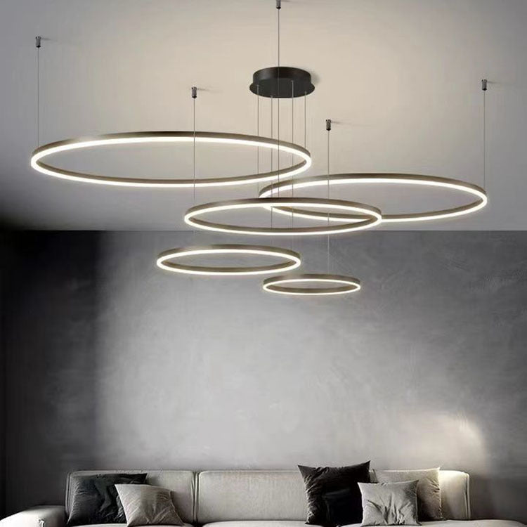 Modern Minimalist Round Chandelier – Creative LED Ceiling Light for Living Room & Dining