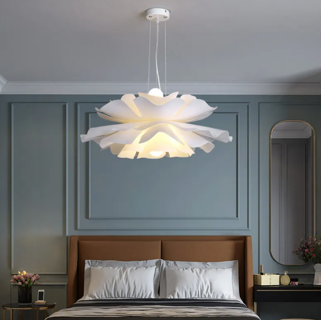 Lampada a sospensione floreale nordica moderna – Lampadario LED floreale per sala da pranzo e ristorante