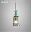 Lampada a Sospensione in Vetro Colorato Design Nordico – Lampada a Sospensione a Testa Singola per Cucina e Sala da Pranzo