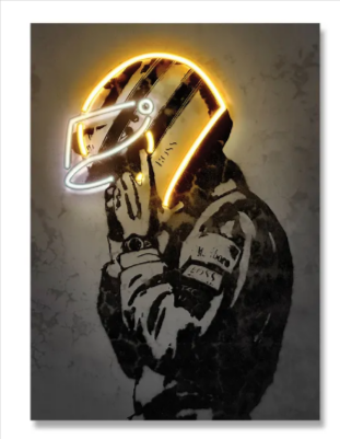 Vintage Neon Helmet Canvas