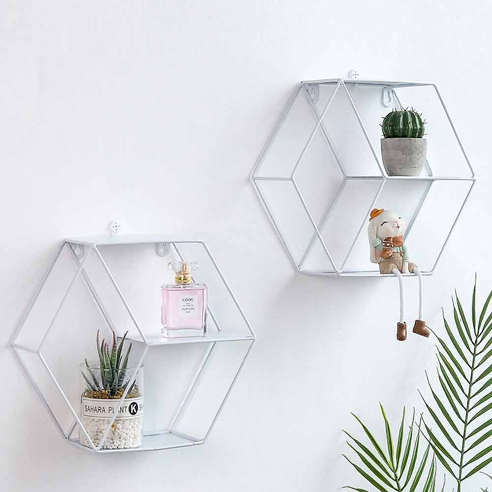Hexagonal Wall Shelf – Decorative Storage Rack
