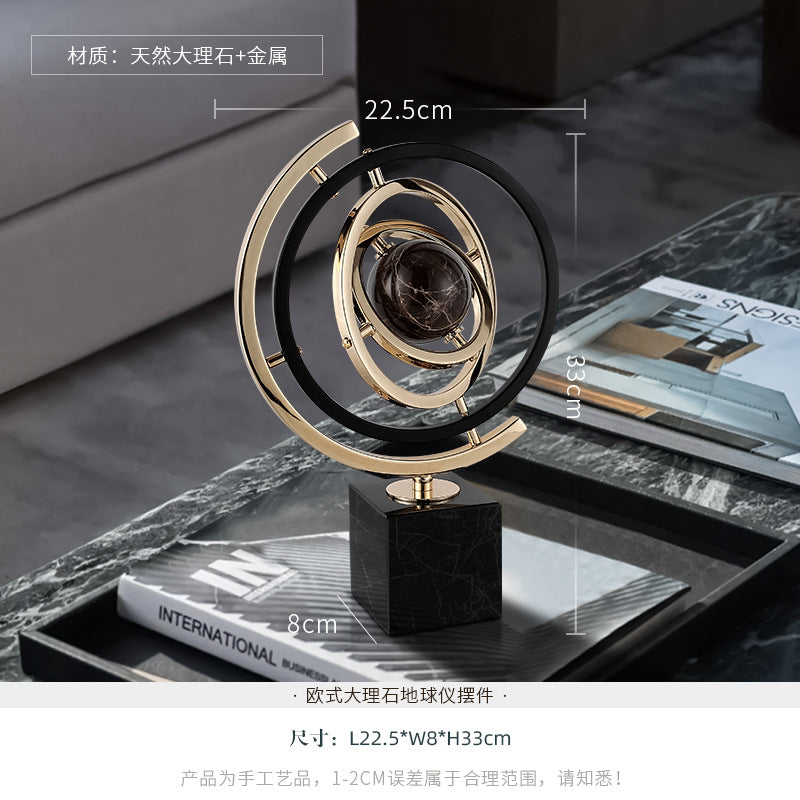 Creative European Style Marble Globe Decor for Home