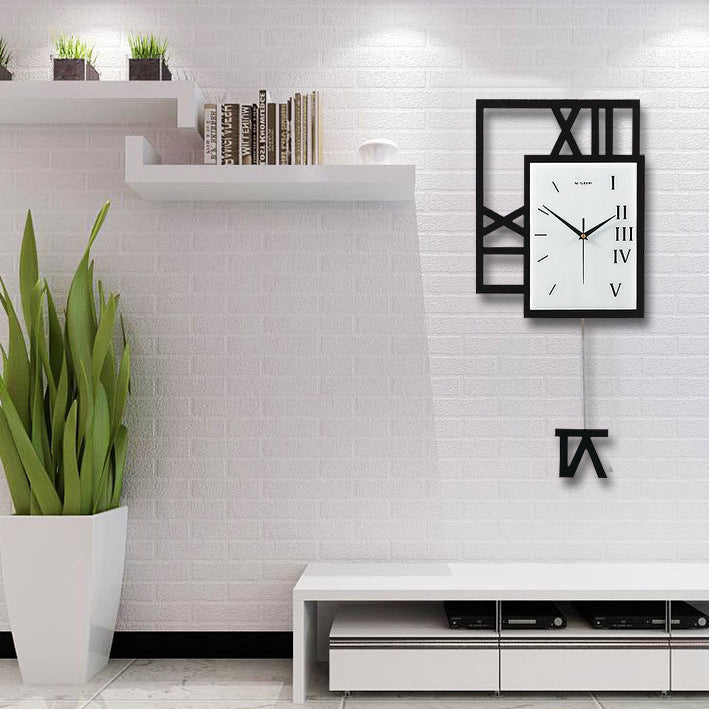 Creative Silent Quartz Wall Clock - Nordic Style Square