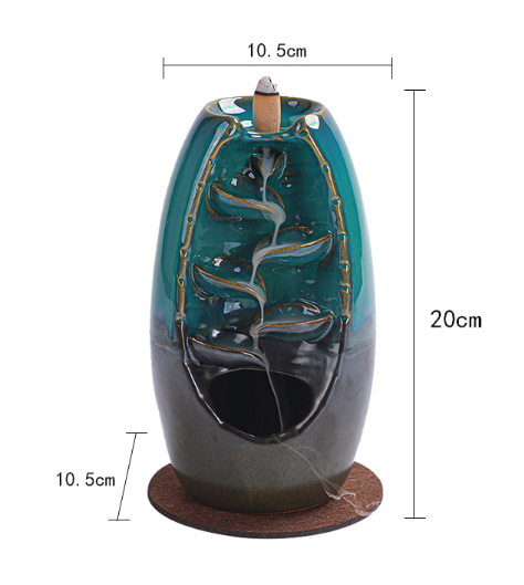 Ceramic Backflow Incense Holder – Waterfall Smoke Effect Decor