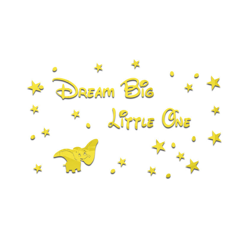 3D Dumbo Acrylic Mirror Decals