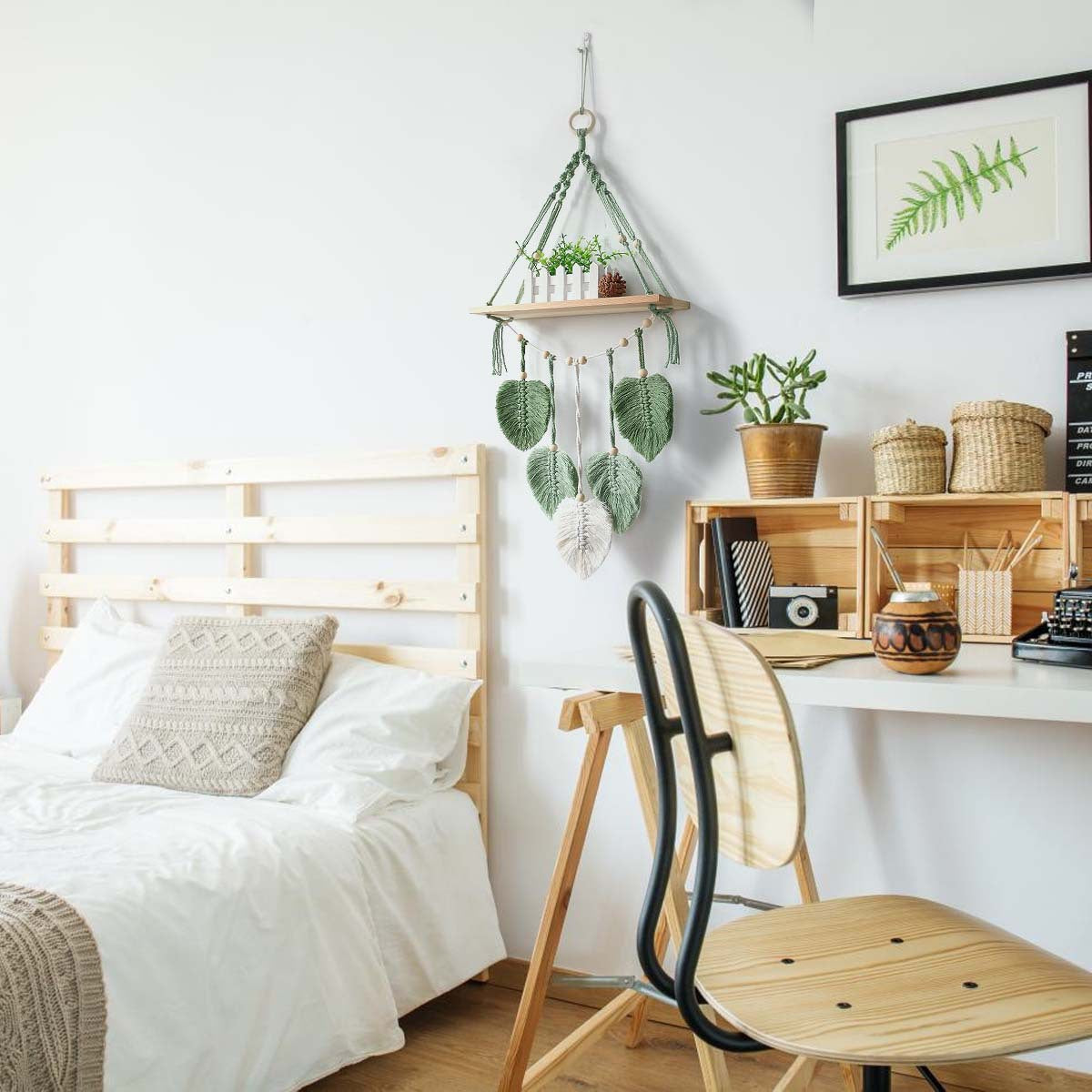 Nordic Handmade Woven Tapestry Wall Shelf
