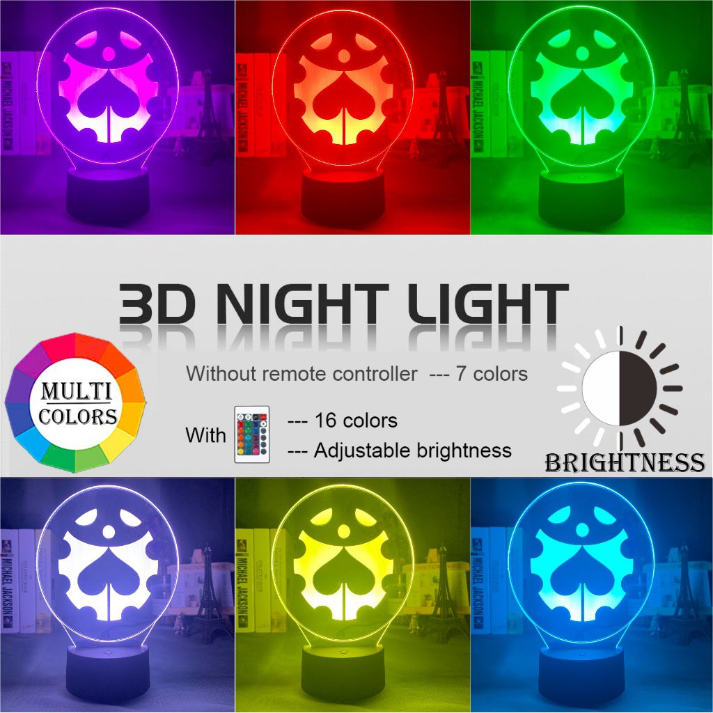 Veilleuse LED 3D en acrylique avec télécommande