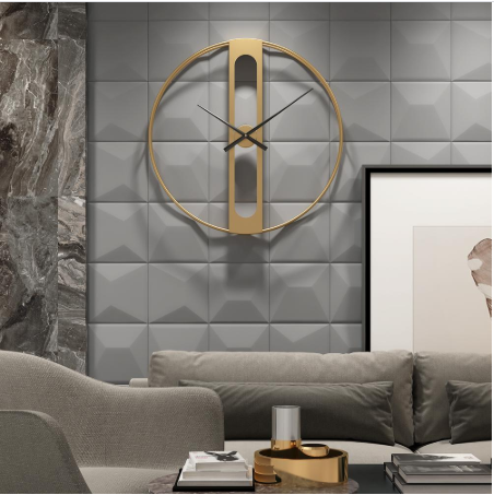 Modern Minimalist Round Metal Wall Clock for Living Room