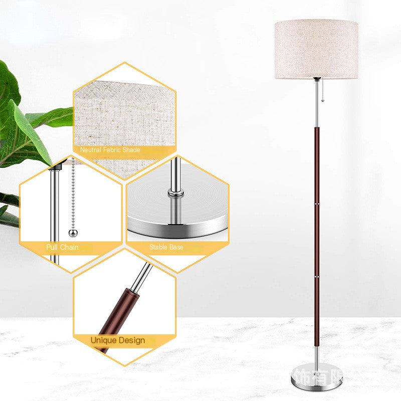Minimalist American Floor Lamp with Pull Chain – Standing Light for Living Room & Bedroom