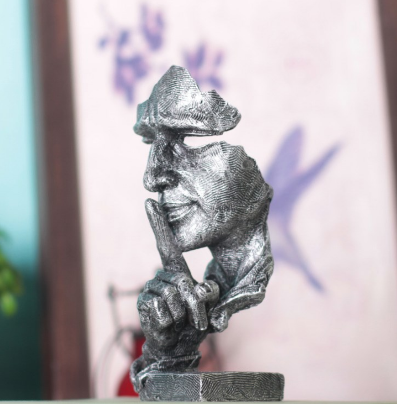 Silent is Golden – Abstract Resin Figurine for Home Decor