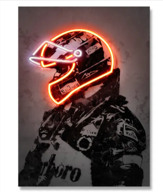 Vintage Neon Helmet Canvas