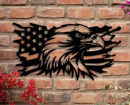 American Flag Eagle Metal Wall Decor