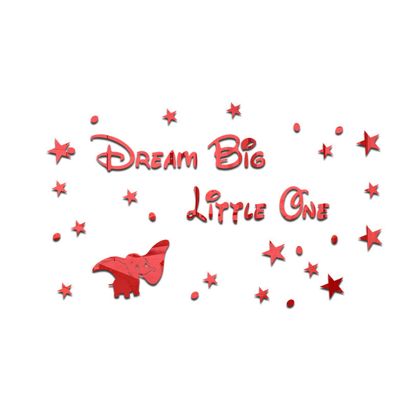 3D Dumbo Acrylic Mirror Decals