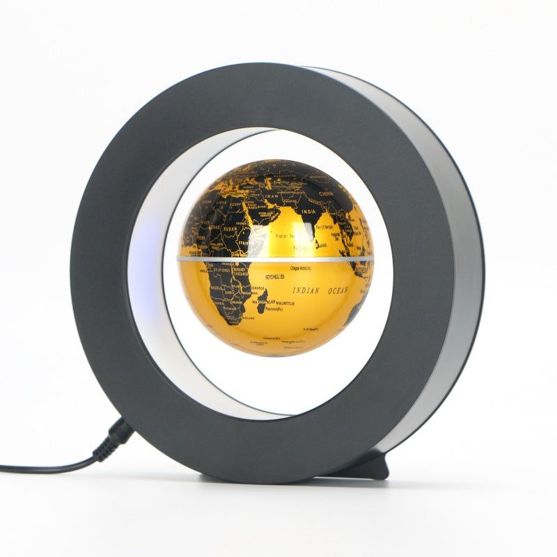Magnetic Levitation Globe - 4-Inch Black LED Decor