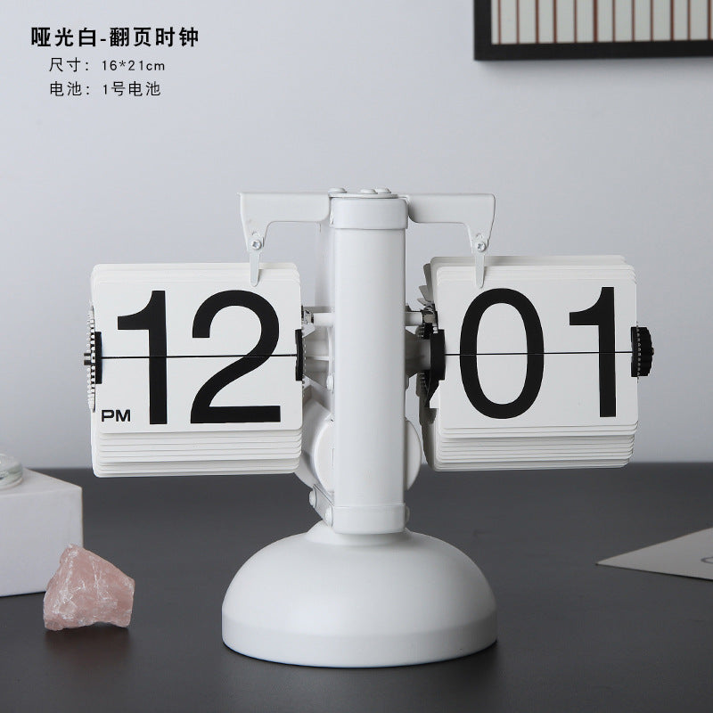 Minimalist Automatic Page-Turning Flip Clock – Modern Desk & Wall Clock for Home Decor