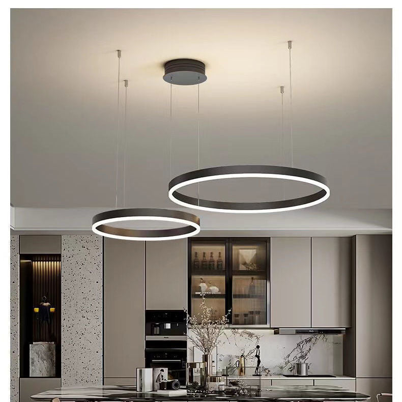 Modern Minimalist Round Chandelier – Creative LED Ceiling Light for Living Room & Dining