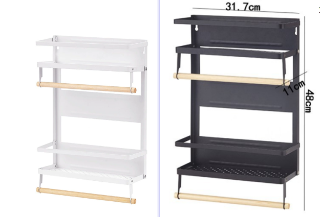 Magnetic Wall-Mounted Storage Rack for Kitchen Items
