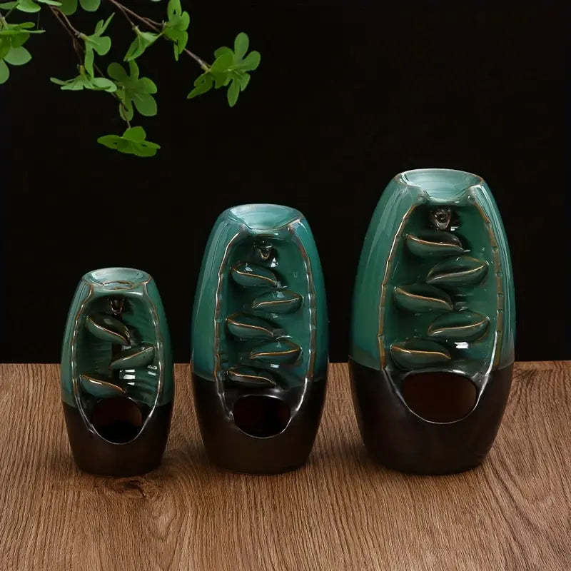 Ceramic Backflow Incense Holder – Waterfall Smoke Effect Decor