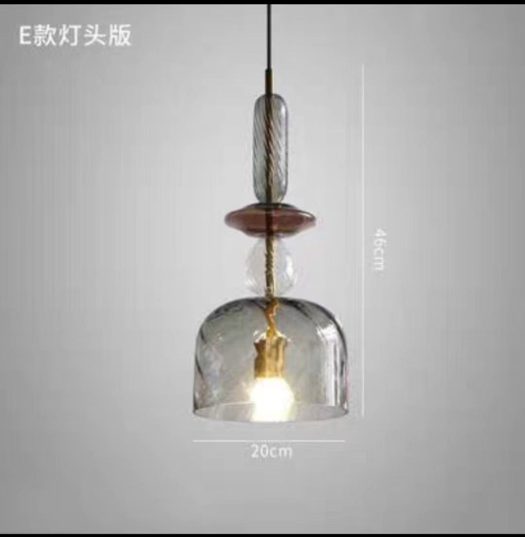Nordic Designer Colorful Glass Pendant Light – Single-Head Hanging Lamp for Kitchen & Dining