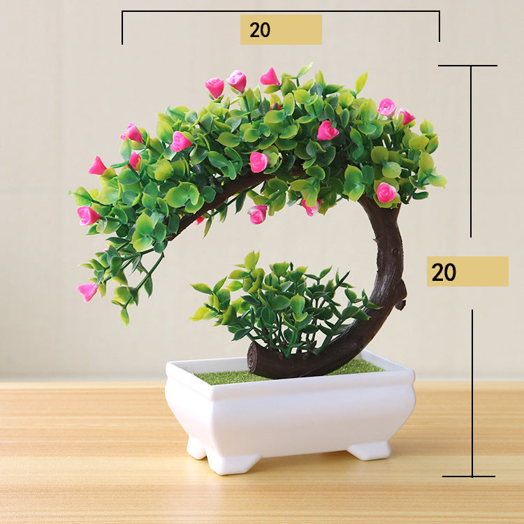Faux Potted Plant Arrangement – Realistic Plastic Greenery Decor