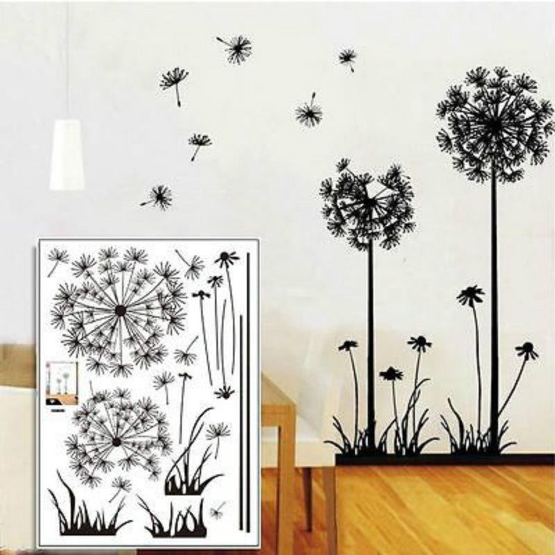 Black Dandelion Wall Stickers – Nature-Inspired Home Decor
