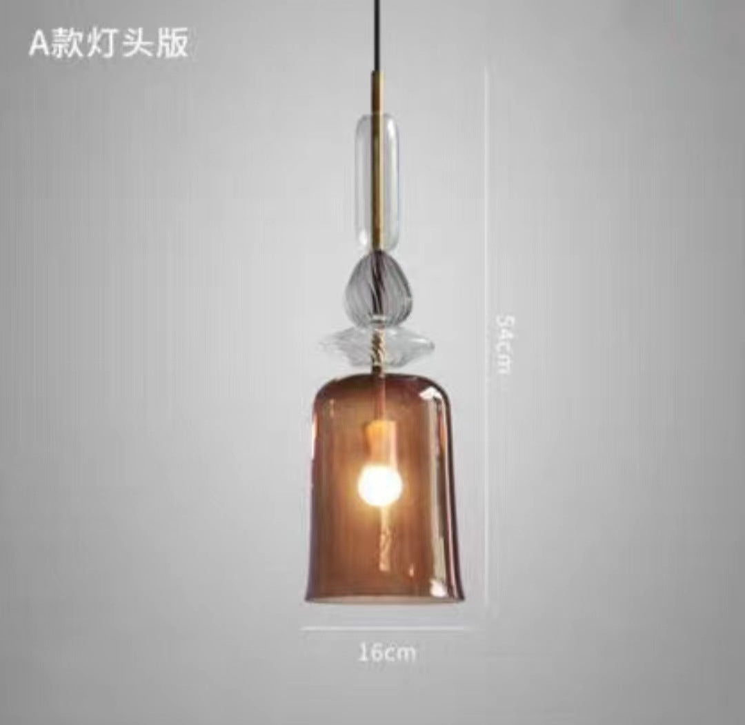 Nordic Designer Colorful Glass Pendant Light – Single-Head Hanging Lamp for Kitchen & Dining