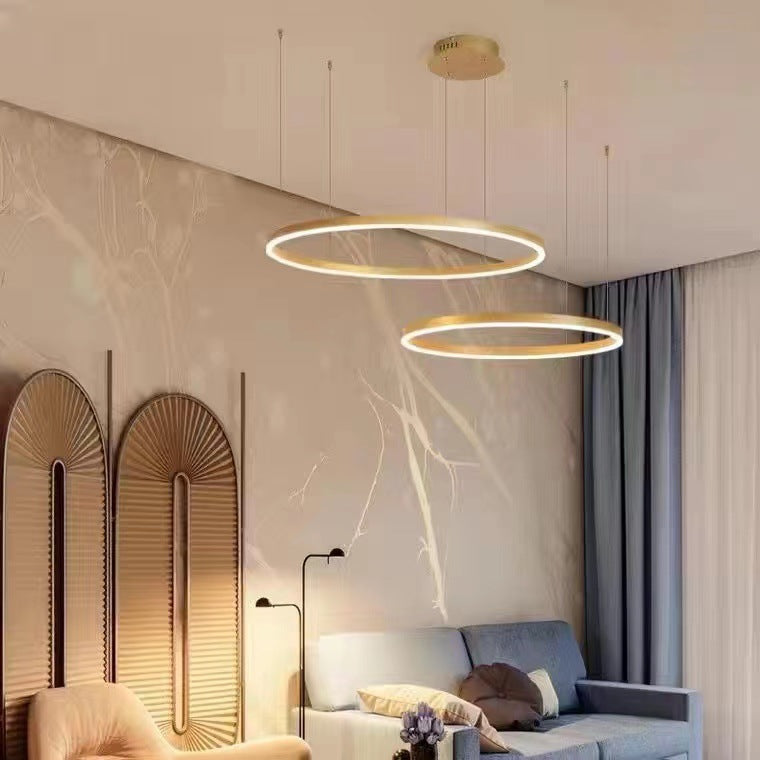 Modern Minimalist Round Chandelier – Creative LED Ceiling Light for Living Room & Dining