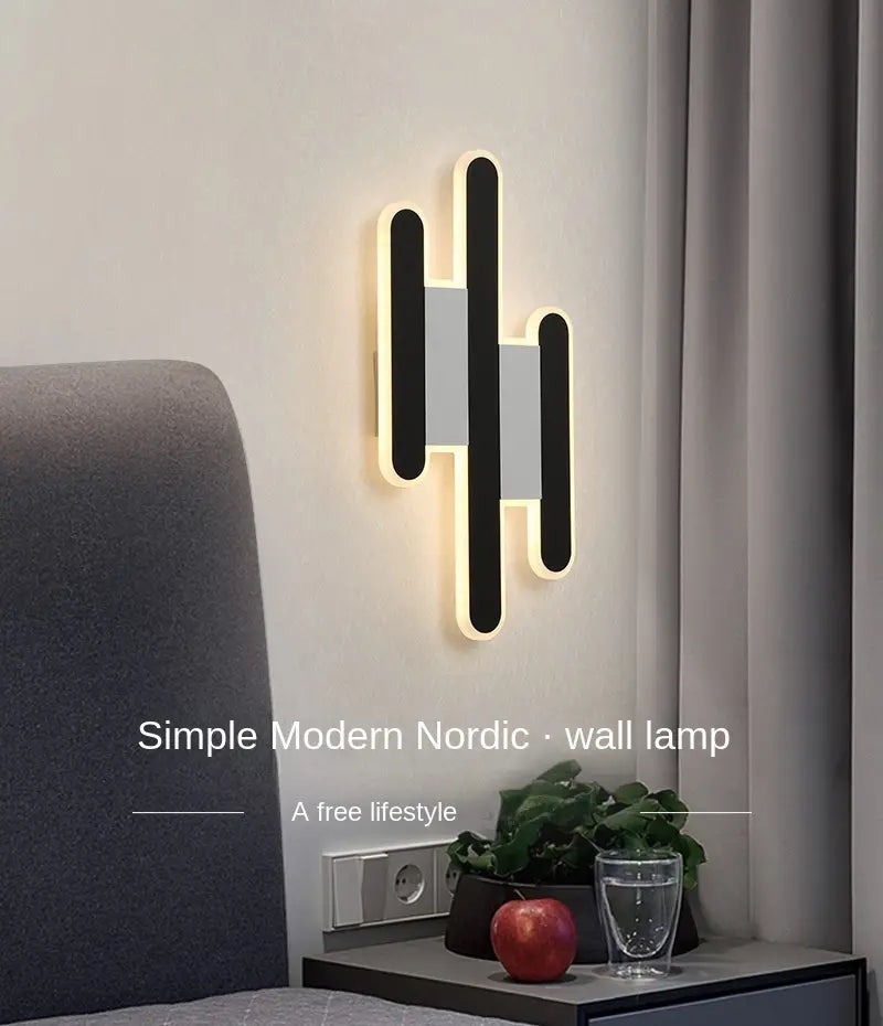 Lampada da parete lineare moderna a LED – Applique a striscia minimalista per camera da letto e corridoio