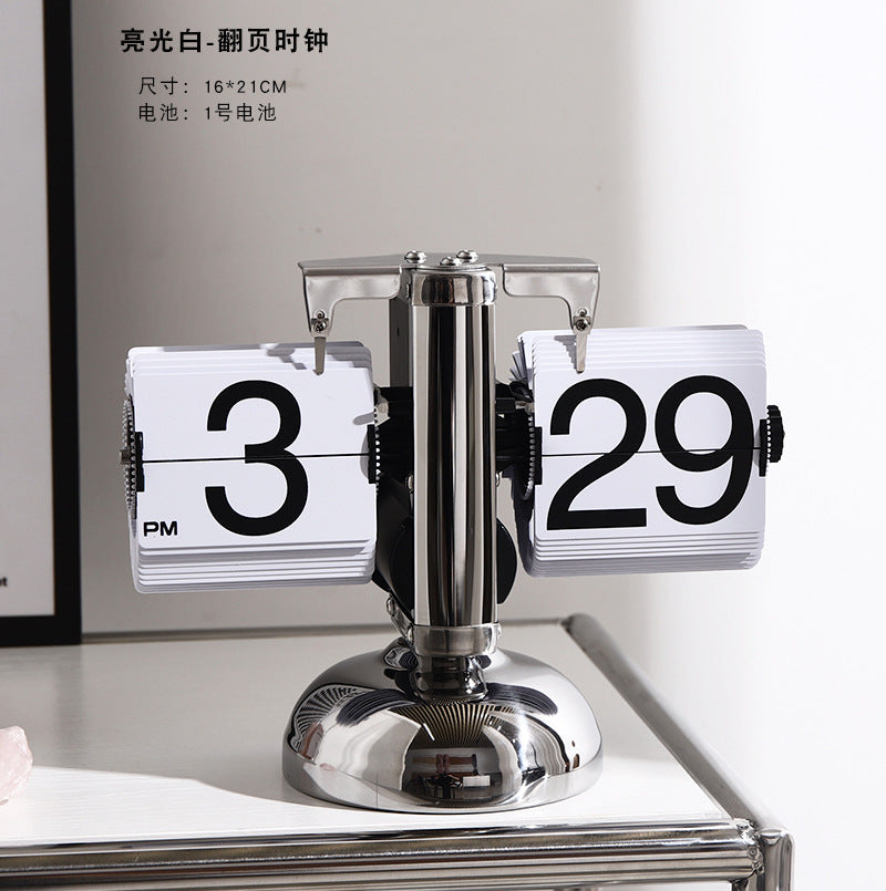 Minimalist Automatic Page-Turning Flip Clock – Modern Desk & Wall Clock for Home Decor