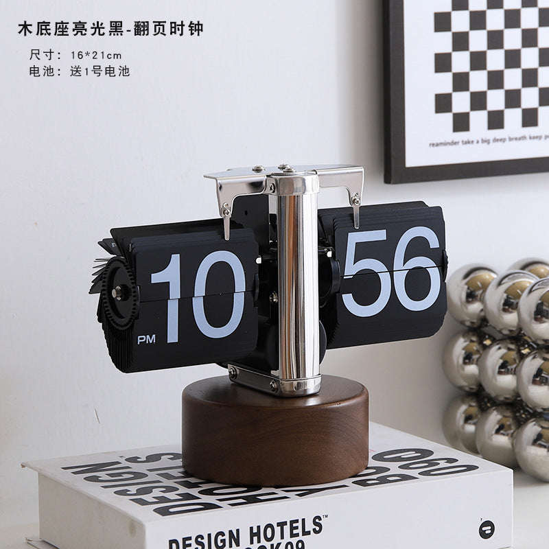 Minimalist Automatic Page-Turning Flip Clock – Modern Desk & Wall Clock for Home Decor