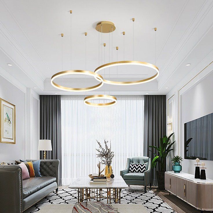 Modern Minimalist Round Chandelier – Creative LED Ceiling Light for Living Room & Dining