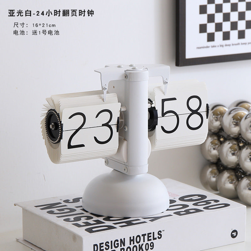 Minimalist Automatic Page-Turning Flip Clock – Modern Desk & Wall Clock for Home Decor