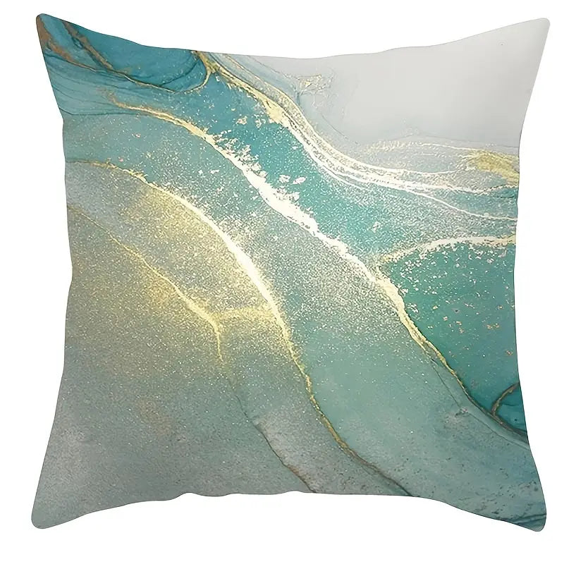 Turquoise Abstract Art Pillowcase – Artistic Cushion Cover