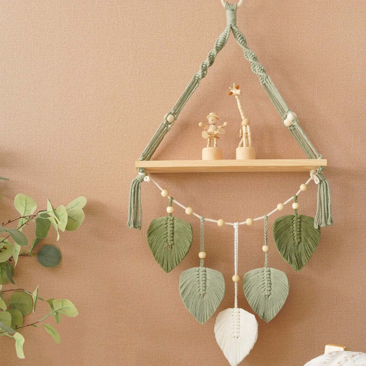 Nordic Handmade Woven Tapestry Wall Shelf