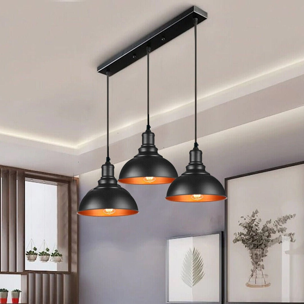 3 light Black Industrial Hanging Ceiling Pendant Lights~5264